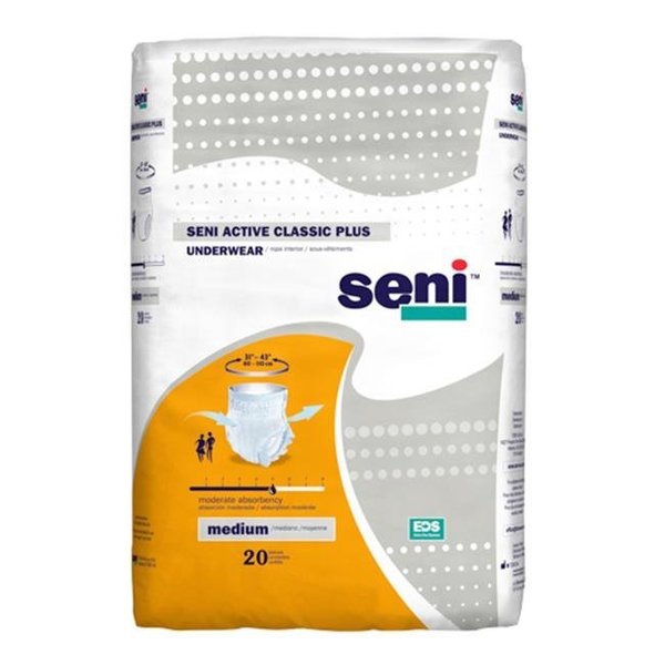 Seni Seni S-ME20-AC2 Active Classic Plus Underwear; Medium; Pack of 80 S-ME20-AC2